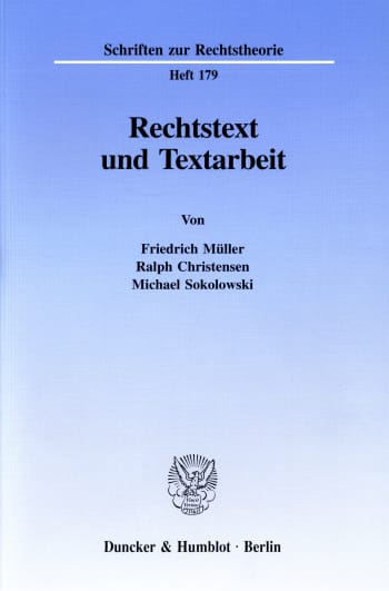 Cover: Rechtstext und Textarbeit