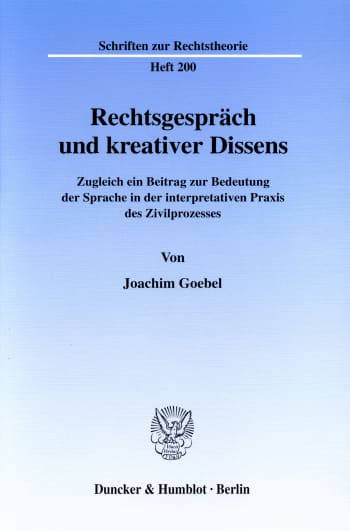 Cover: Rechtsgespräch und kreativer Dissens