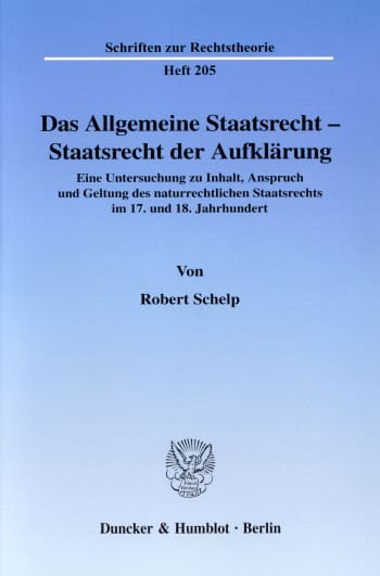 Cover: Das Allgemeine Staatsrecht - Staatsrecht der Aufklärung