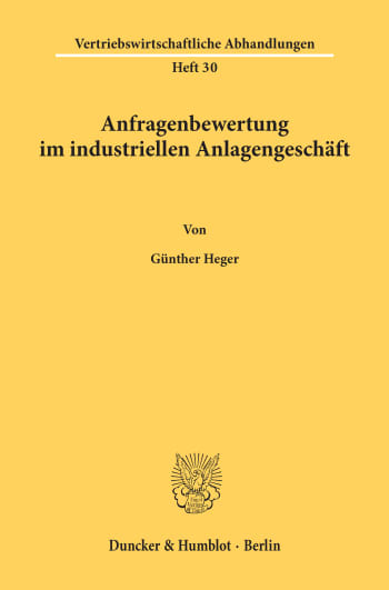 Cover: Anfragenbewertung im industriellen Anlagengeschäft