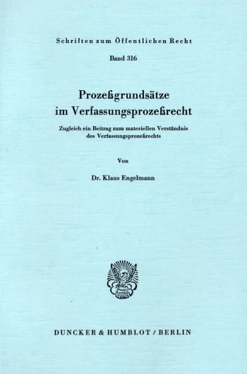 Cover: Prozeßgrundsätze im Verfassungsprozeßrecht