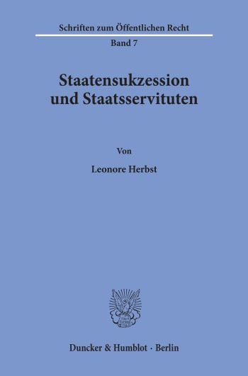 Cover: Staatensukzession und Staatsservituten