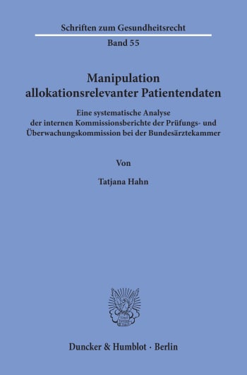 Cover: Manipulation allokationsrelevanter Patientendaten