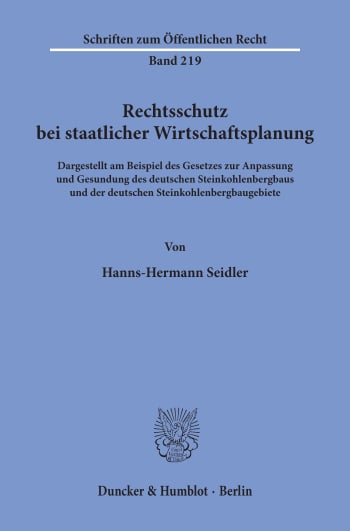 Cover: Rechtsschutz bei staatlicher Wirtschaftsplanung