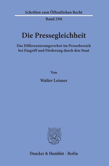 Cover: Die Pressegleichheit