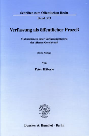 Cover: Verfassung als öffentlicher Prozeß