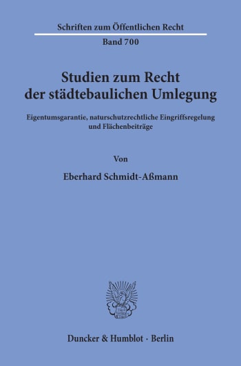 Cover: Studien zum Recht der städtebaulichen Umlegung