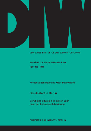 Cover: Berufsstart in Berlin