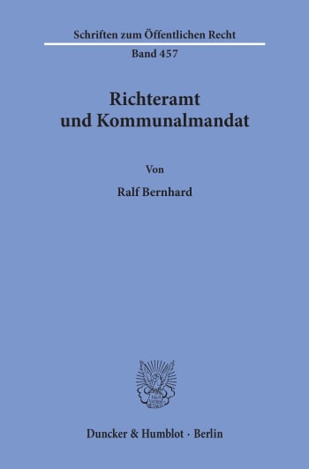 Cover: Richteramt und Kommunalmandat