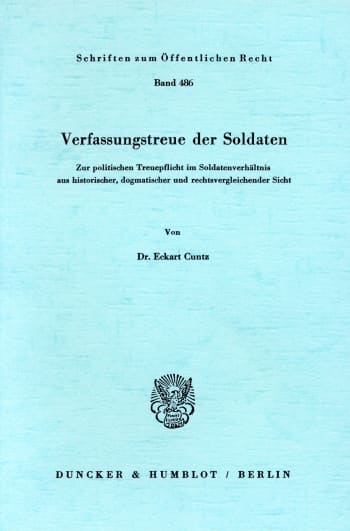 Cover: Verfassungstreue der Soldaten