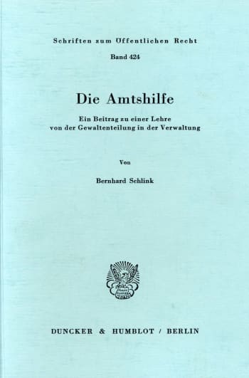 Cover: Die Amtshilfe