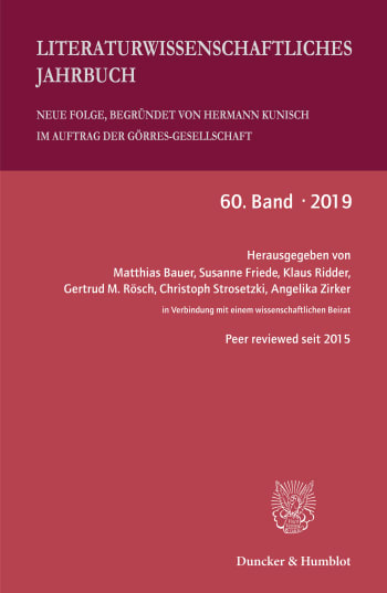 Cover: Literaturwissenschaftliches Jahrbuch