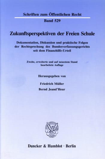 Cover: Zukunftsperspektiven der Freien Schule