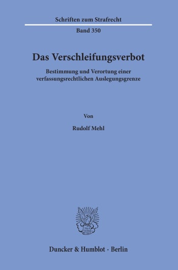 Cover: Das Verschleifungsverbot