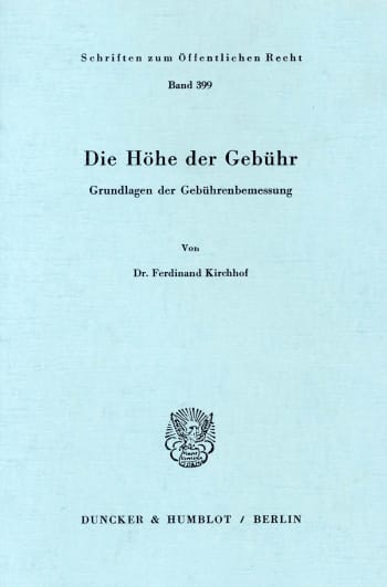 Cover: Die Höhe der Gebühr