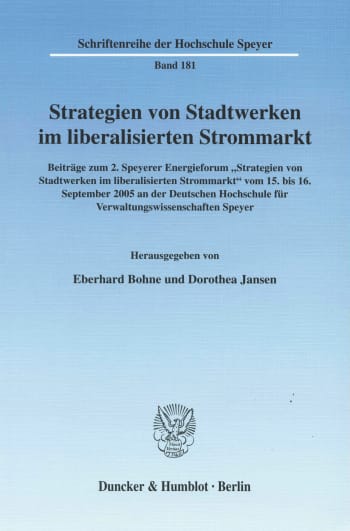 Cover: Strategien von Stadtwerken im liberalisierten Strommarkt