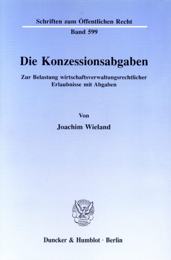 Cover: Die Konzessionsabgaben