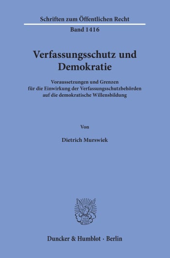 Cover: Verfassungsschutz und Demokratie