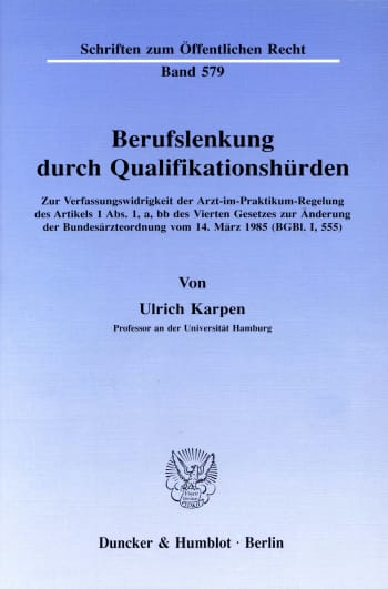 Cover: Berufslenkung durch Qualifikationshürden