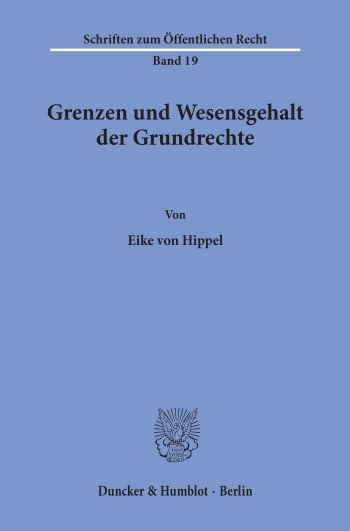 Cover: Grenzen und Wesensgehalt der Grundrechte