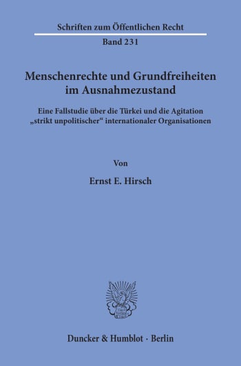 Cover: Menschenrechte und Grundfreiheiten im Ausnahmezustand