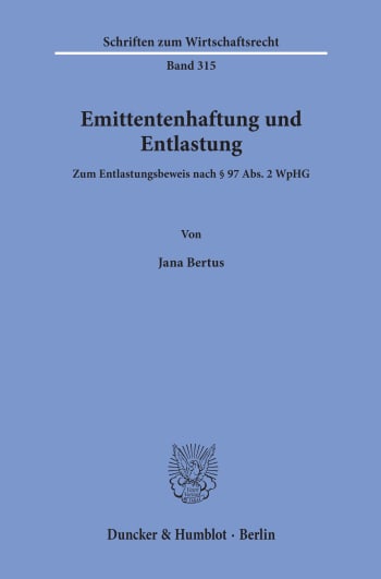 Cover: Emittentenhaftung und Entlastung