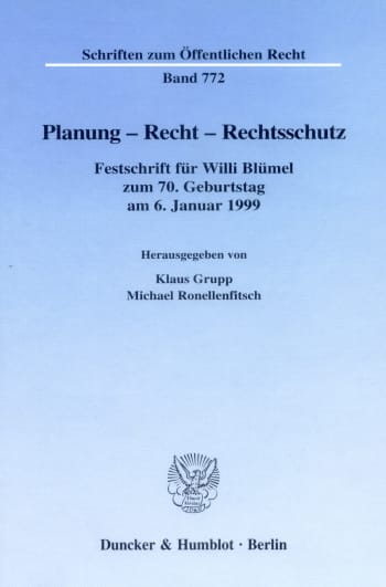 Cover: Planung - Recht - Rechtsschutz