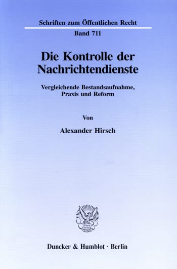 Cover: Die Kontrolle der Nachrichtendienste