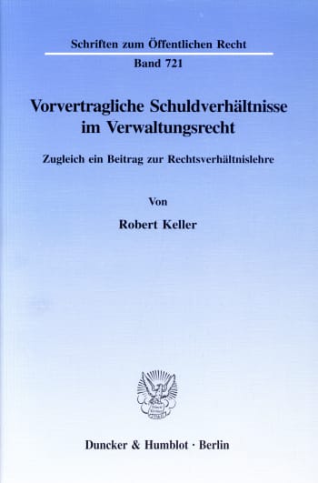 Cover: Vorvertragliche Schuldverhältnisse im Verwaltungsrecht