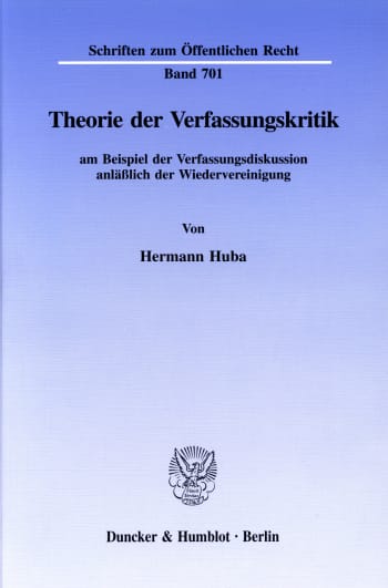 Cover: Theorie der Verfassungskritik
