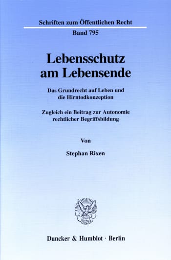 Cover: Lebensschutz am Lebensende