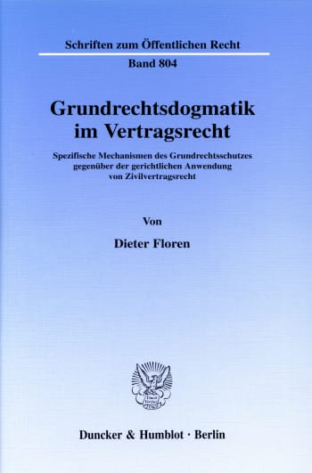 Cover: Grundrechtsdogmatik im Vertragsrecht