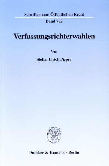 Cover: Verfassungsrichterwahlen