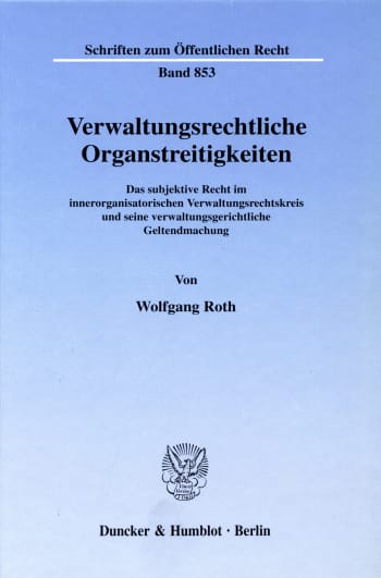 Cover: Verwaltungsrechtliche Organstreitigkeiten