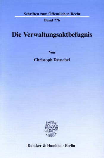 Cover: Die Verwaltungsaktbefugnis