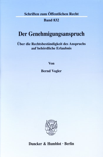 Cover: Der Genehmigungsanspruch