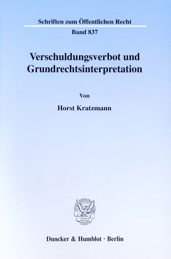 Cover: Verschuldungsverbot und Grundrechtsinterpretation