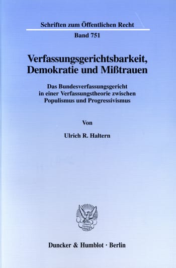 Cover: Verfassungsgerichtsbarkeit, Demokratie und Mißtrauen