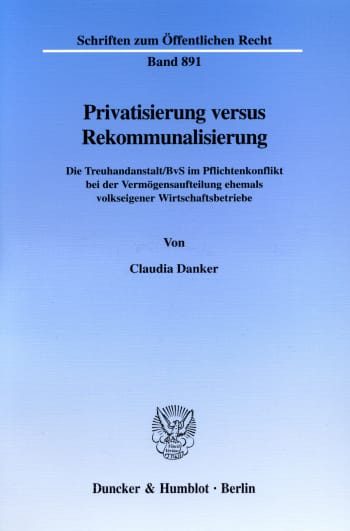 Cover: Privatisierung versus Rekommunalisierung