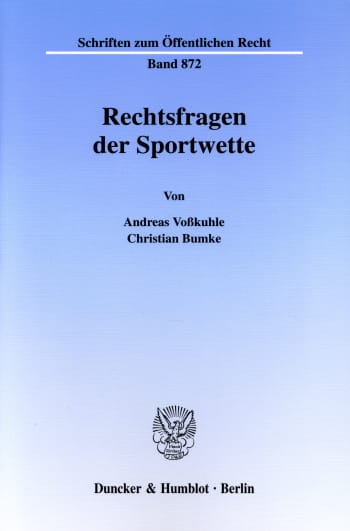 Cover: Rechtsfragen der Sportwette