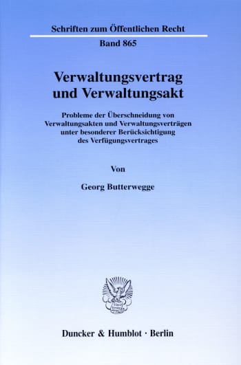 Cover: Verwaltungsvertrag und Verwaltungsakt