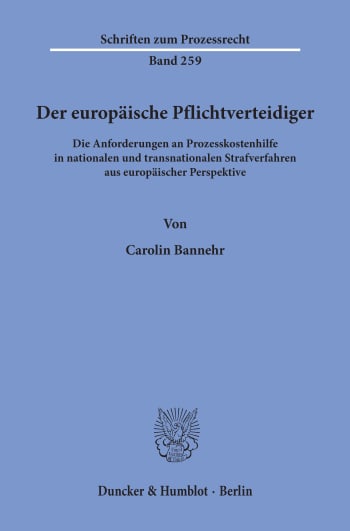 Cover: Der europäische Pflichtverteidiger