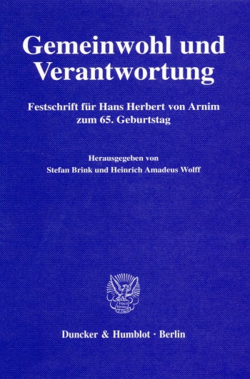 Cover: Gemeinwohl und Verantwortung