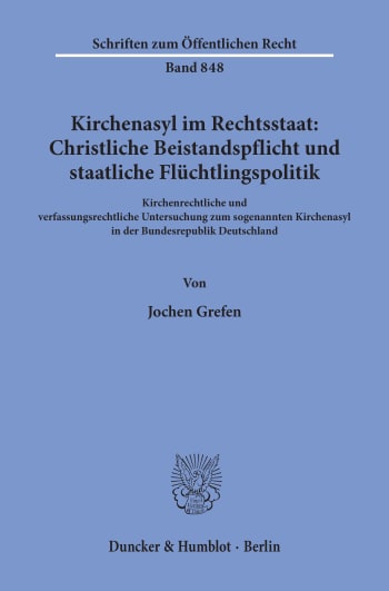 Cover: Kirchenasyl im Rechtsstaat: Christliche Beistandspflicht und staatliche Flüchtlingspolitik