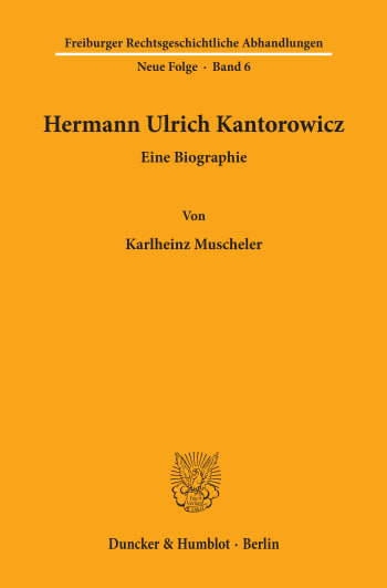 Cover: Hermann Ulrich Kantorowicz