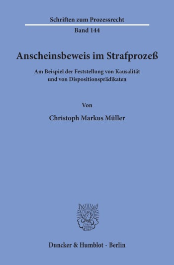 Cover: Anscheinsbeweis im Strafprozeß