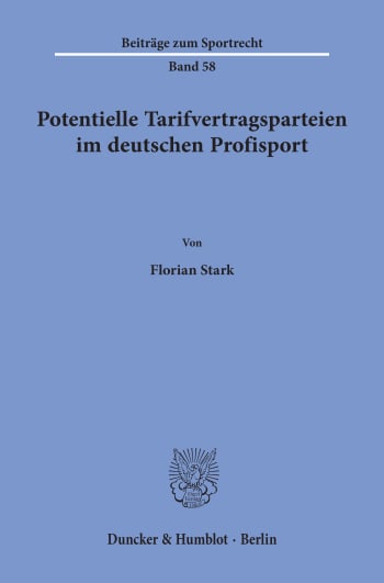 Cover: Potentielle Tarifvertragsparteien im deutschen Profisport