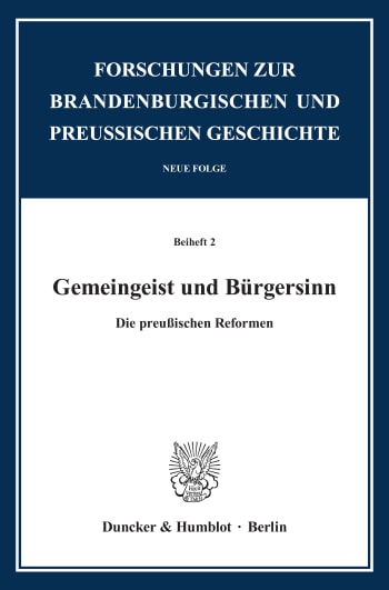 Cover: Gemeingeist und Bürgersinn