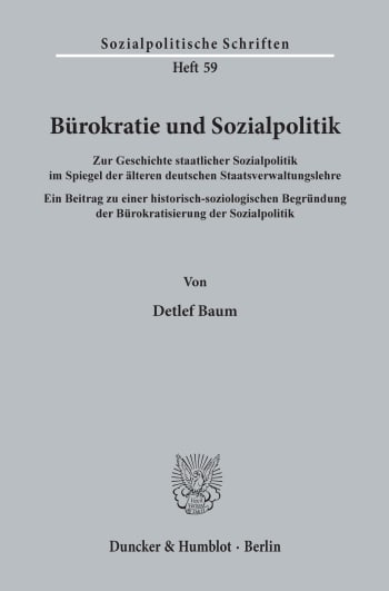 Cover: Bürokratie und Sozialpolitik