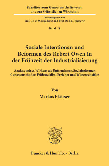 Cover: Soziale Intentionen und Reformen des Robert Owen in der Frühzeit der Industrialisierung